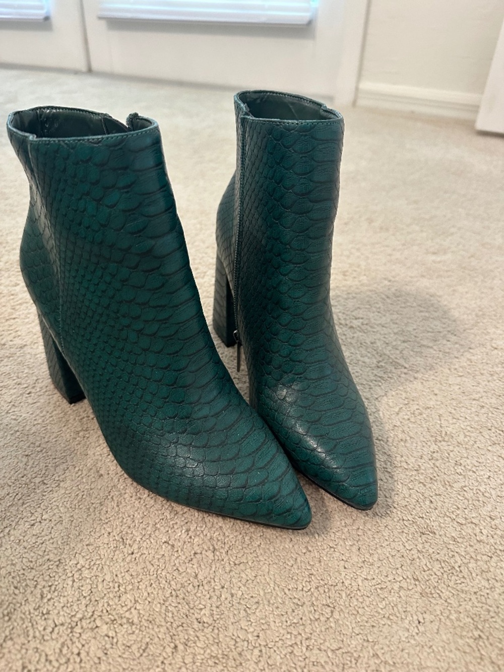 Faux Snakeskin Ankle Booties